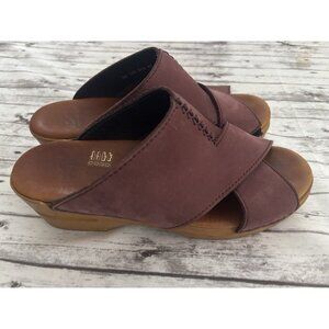 Dansko Suede Leather Slip On Wedge Clogs Women’s US 8.5 Purple Mauve